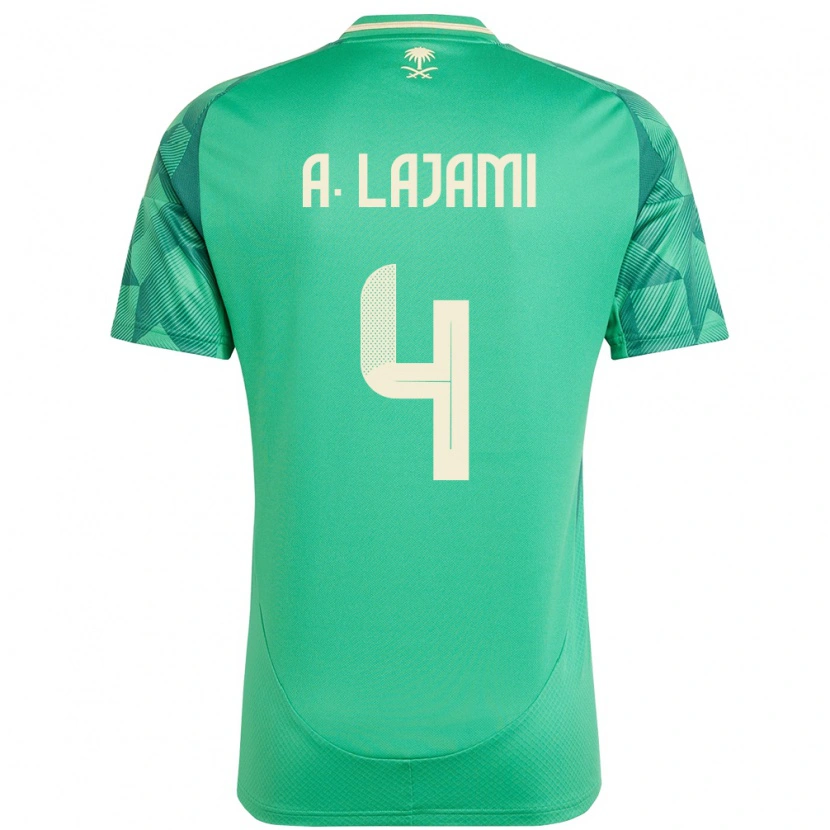 Danxen Mænd Saudi-Arabien Ali Lajami #4 Grøn Hjemmebane Spillertrøjer 24-26 Trøje T-Shirt