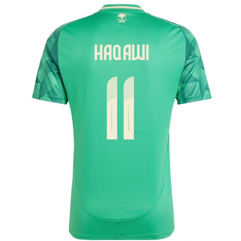 Danxen Mænd Saudi-Arabien Saad Haqawi #11 Grøn Hjemmebane Spillertrøjer 24-26 Trøje T-Shirt