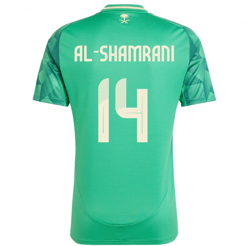 Danxen Mænd Saudi-Arabien Farhah Al-Shamrani #14 Grøn Hjemmebane Spillertrøjer 24-26 Trøje T-Shirt