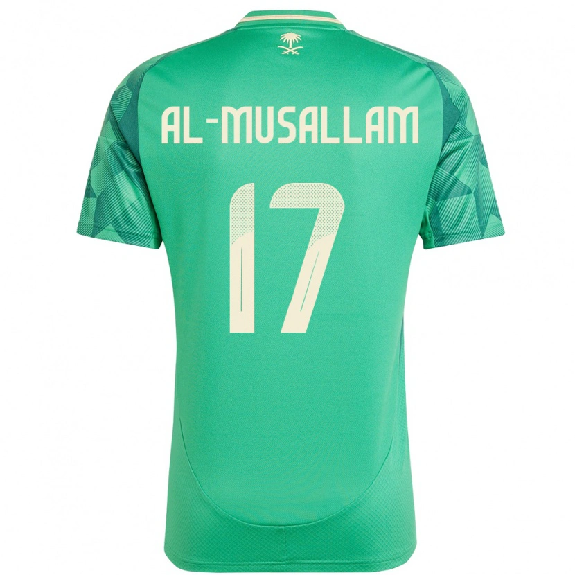 Danxen Mænd Saudi-Arabien Hassan Al-Musallam #17 Grøn Hjemmebane Spillertrøjer 24-26 Trøje T-Shirt