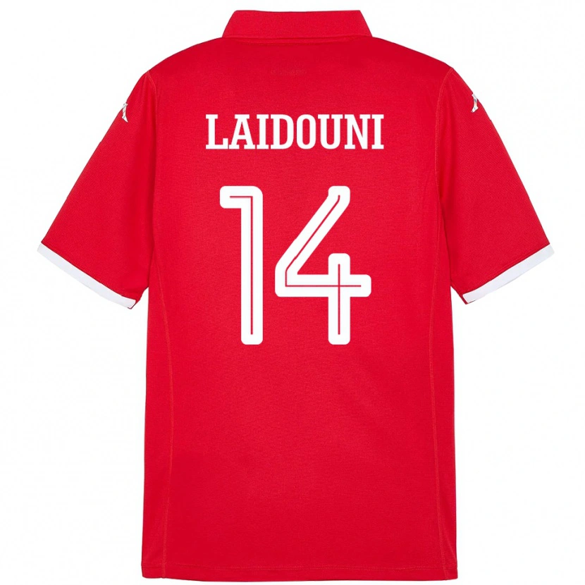 Danxen Mænd Tunesien Aïssa Laïdouni #14 Rød Hjemmebane Spillertrøjer 24-26 Trøje T-Shirt