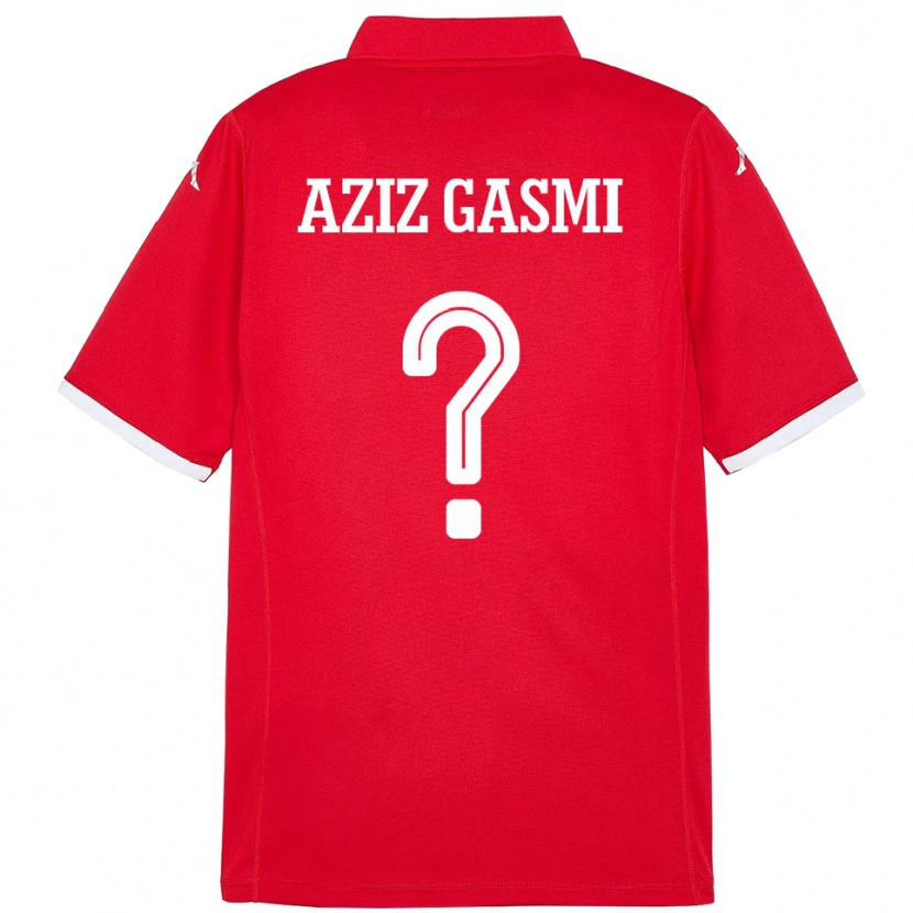 Danxen Mænd Tunesien Mohamd Aziz Gasmi #0 Rød Hjemmebane Spillertrøjer 24-26 Trøje T-Shirt