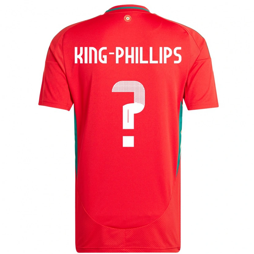 Danxen Mænd Wales Zac King-Phillips #0 Rød Hjemmebane Spillertrøjer 24-26 Trøje T-Shirt