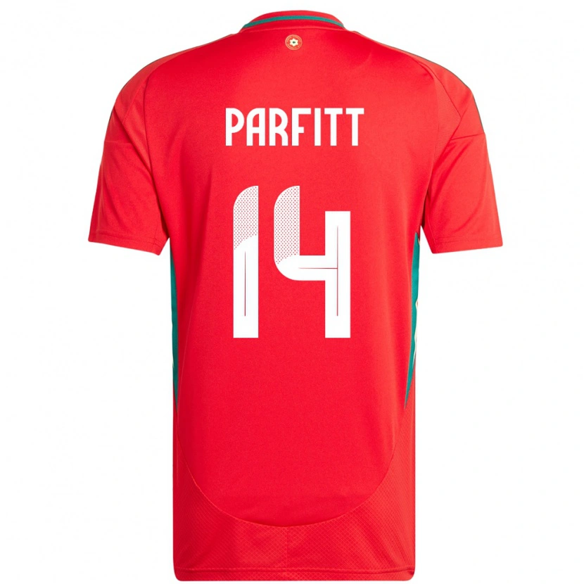 Danxen Mænd Wales T-Jay Parfitt #14 Rød Hjemmebane Spillertrøjer 24-26 Trøje T-Shirt