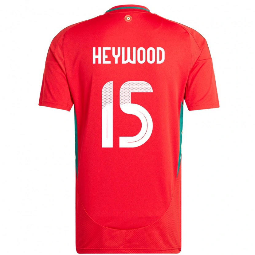 Danxen Mænd Wales Carter Heywood #15 Rød Hjemmebane Spillertrøjer 24-26 Trøje T-Shirt
