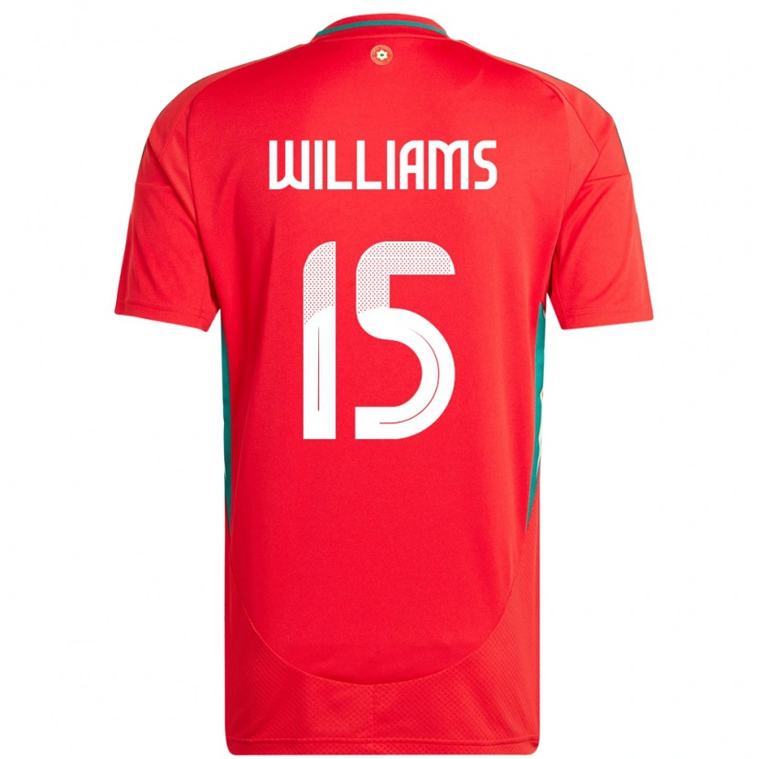 Danxen Mænd Wales Joe Williams #15 Rød Hjemmebane Spillertrøjer 24-26 Trøje T-Shirt