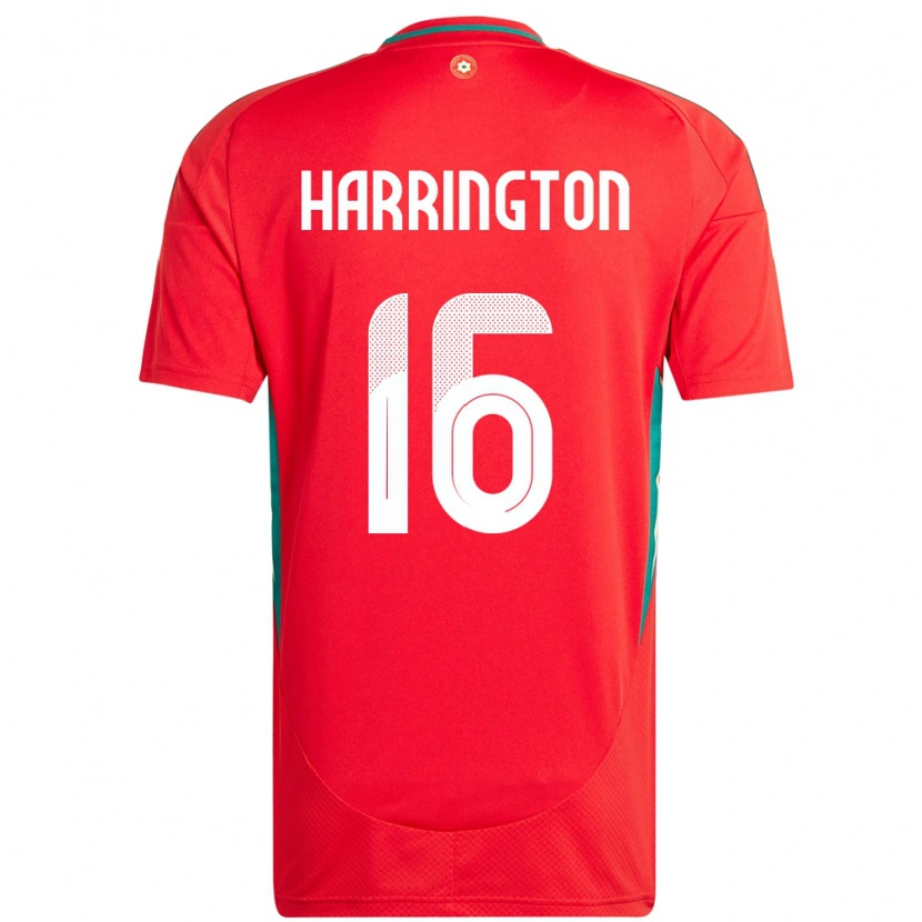 Danxen Mænd Wales Ryan Harrington #16 Rød Hjemmebane Spillertrøjer 24-26 Trøje T-Shirt