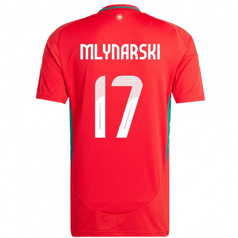 Danxen Mænd Wales Patrick Mlynarski #17 Rød Hjemmebane Spillertrøjer 24-26 Trøje T-Shirt
