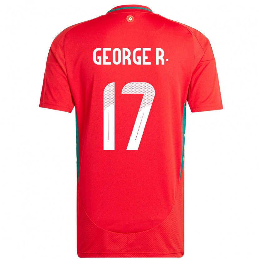 Danxen Mænd Wales George Robinson #17 Rød Hjemmebane Spillertrøjer 24-26 Trøje T-Shirt