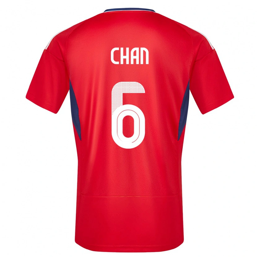Danxen Mænd Costa Rica Gabriel Chan #6 Rød Hjemmebane Spillertrøjer 24-26 Trøje T-Shirt