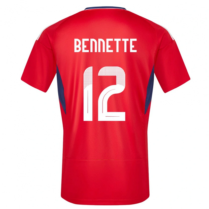 Danxen Mænd Costa Rica Nick Bennette #12 Rød Hjemmebane Spillertrøjer 24-26 Trøje T-Shirt