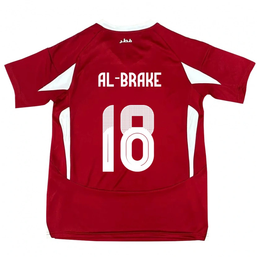 Danxen Mænd Qatar Sultan Al-Brake #18 Rød Hjemmebane Spillertrøjer 24-26 Trøje T-Shirt