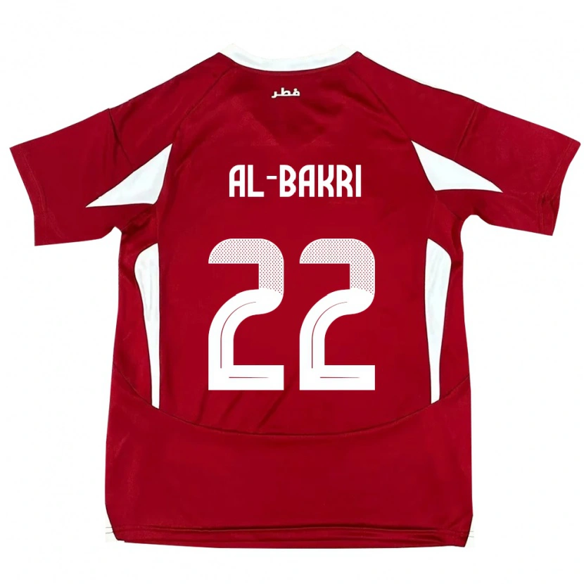Danxen Mænd Qatar Mohamed Al-Bakri #22 Rød Hjemmebane Spillertrøjer 24-26 Trøje T-Shirt