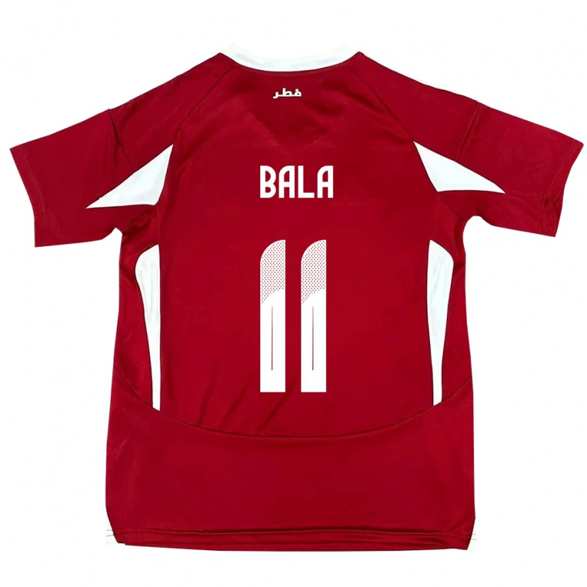 Danxen Mænd Qatar Younis Bala #11 Rød Hjemmebane Spillertrøjer 24-26 Trøje T-Shirt