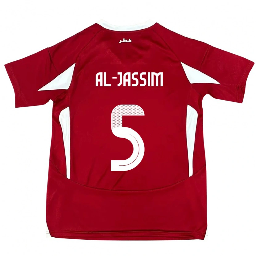 Danxen Mænd Qatar Dana Al Jassim #5 Rød Hjemmebane Spillertrøjer 24-26 Trøje T-Shirt