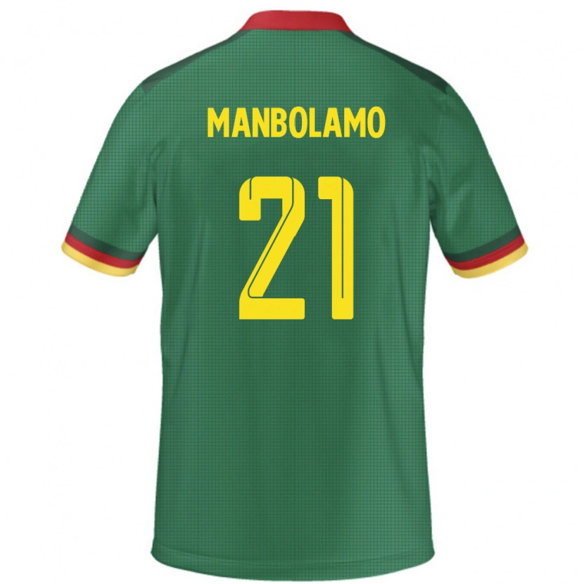 Danxen Mænd Cameroun Eliane Manbolamo #21 Grøn Hjemmebane Spillertrøjer 24-26 Trøje T-Shirt