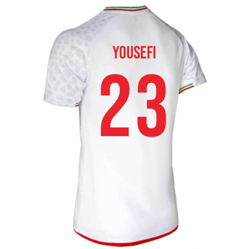 Danxen Mænd Iran Aria Yousefi #23 Hvid Hjemmebane Spillertrøjer 24-26 Trøje T-Shirt