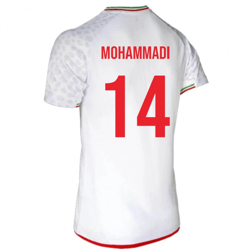 Danxen Mænd Iran Abolfazl Mohammadi #14 Hvid Hjemmebane Spillertrøjer 24-26 Trøje T-Shirt