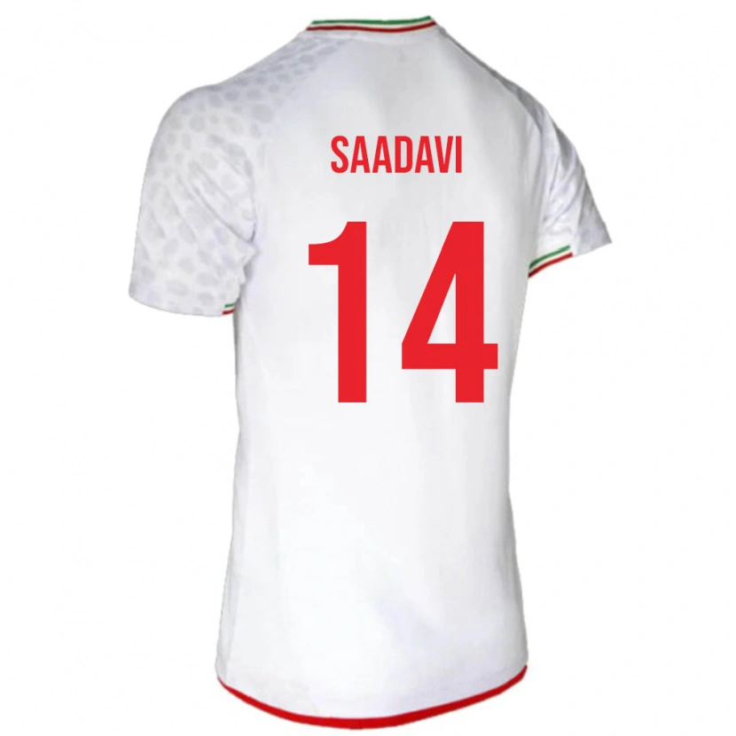 Danxen Mænd Iran Zargham Saadavi #14 Hvid Hjemmebane Spillertrøjer 24-26 Trøje T-Shirt