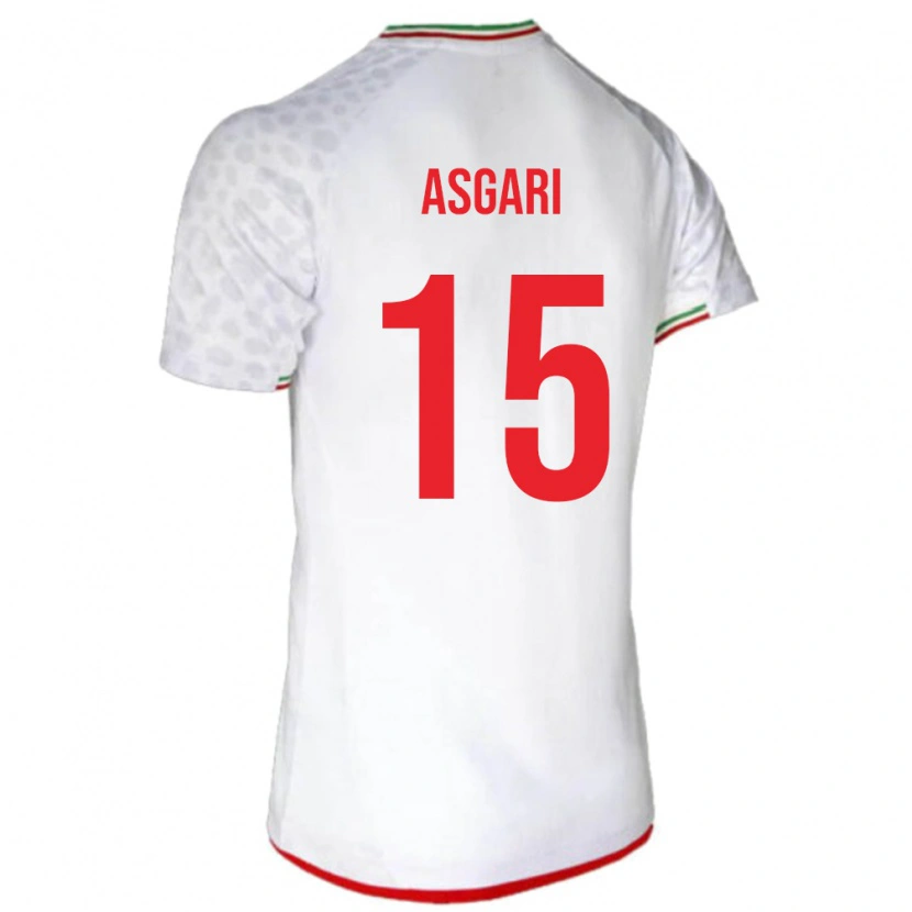 Danxen Mænd Iran Mohammad Asgari #15 Hvid Hjemmebane Spillertrøjer 24-26 Trøje T-Shirt
