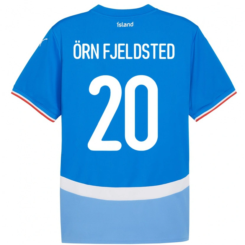 Danxen Mænd Island Dagur Örn Fjeldsted #20 Blå Hjemmebane Spillertrøjer 24-26 Trøje T-Shirt