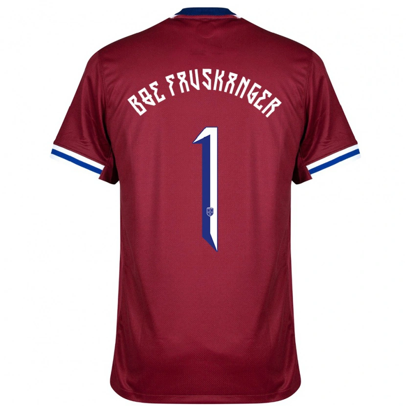 Danxen Mænd Norge Einar Bøe Fauskanger #1 Rød Blå Hvid Hjemmebane Spillertrøjer 24-26 Trøje T-Shirt