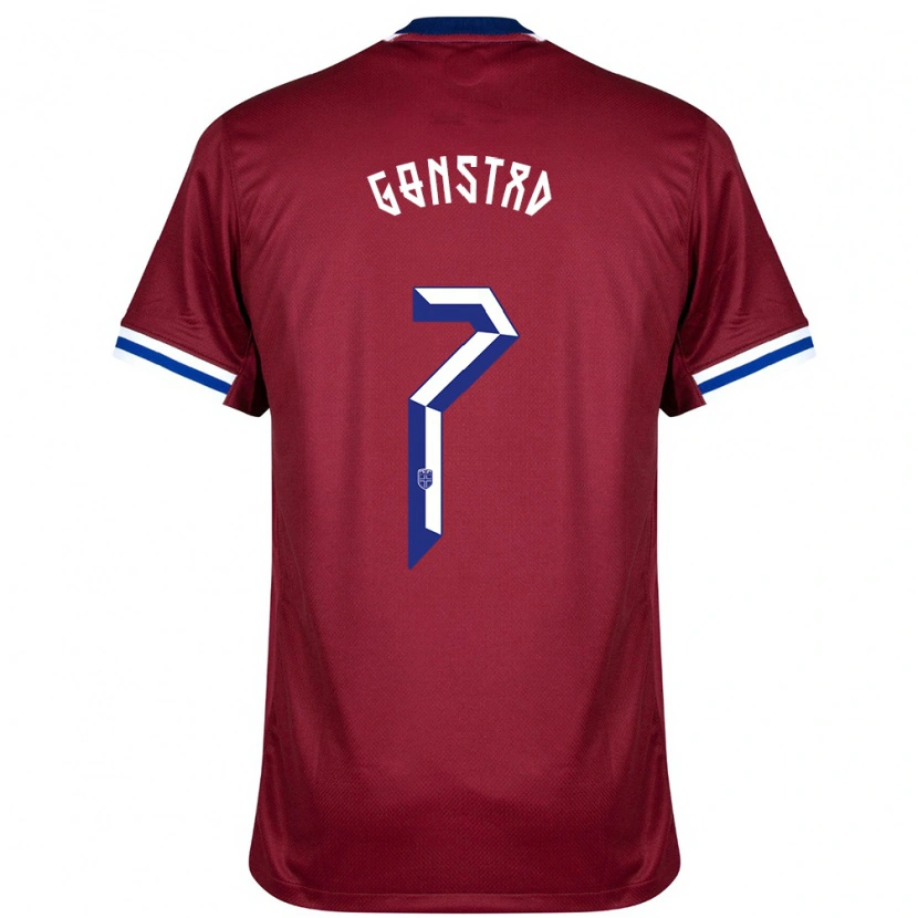 Danxen Mænd Norge Julian Gonstad #7 Rød Blå Hvid Hjemmebane Spillertrøjer 24-26 Trøje T-Shirt