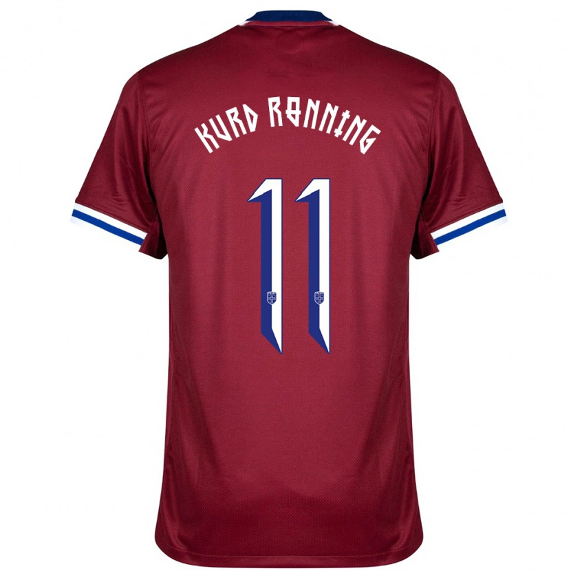 Danxen Mænd Norge Adrian Kurd Rønning #11 Rød Blå Hvid Hjemmebane Spillertrøjer 24-26 Trøje T-Shirt