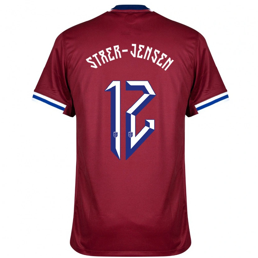 Danxen Mænd Norge Magnus Stær-Jensen #12 Rød Blå Hvid Hjemmebane Spillertrøjer 24-26 Trøje T-Shirt