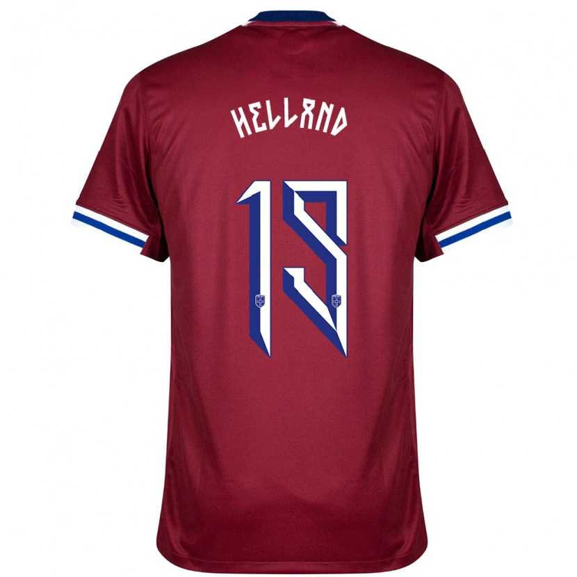 Danxen Mænd Norge Eivind Helland #19 Rød Blå Hvid Hjemmebane Spillertrøjer 24-26 Trøje T-Shirt