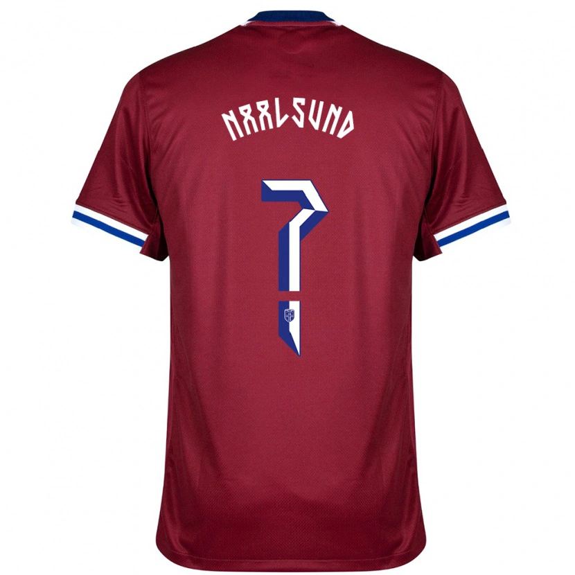 Danxen Mænd Norge Lisa Naalsund #0 Rød Blå Hvid Hjemmebane Spillertrøjer 24-26 Trøje T-Shirt