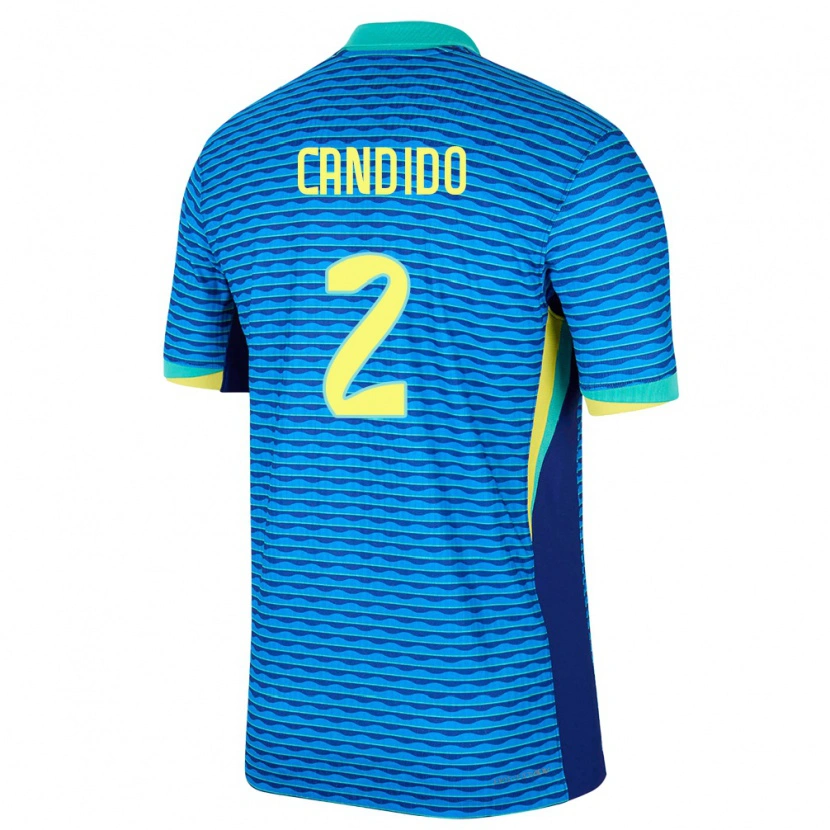 Danxen Mænd Brasilien Angelo Candido #2 Blå Udebane Spillertrøjer 24-26 Trøje T-Shirt
