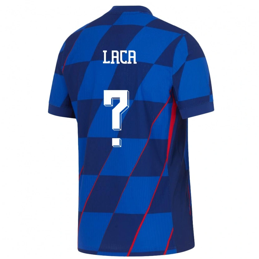 Danxen Mænd Kroatien Ivan Laca #0 Blå Udebane Spillertrøjer 24-26 Trøje T-Shirt