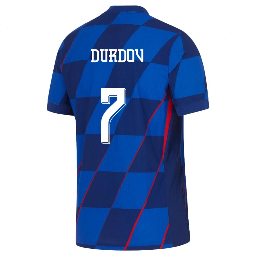 Danxen Mænd Kroatien Bruno Durdov #7 Blå Udebane Spillertrøjer 24-26 Trøje T-Shirt