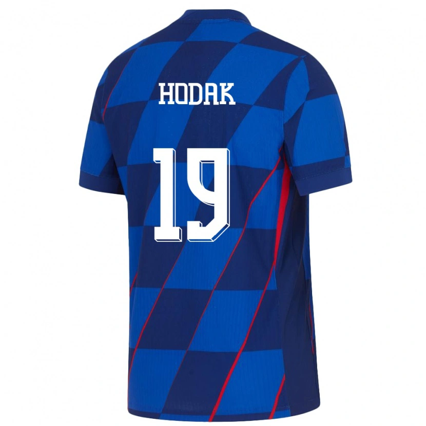 Danxen Mænd Kroatien Luka Hodak #19 Blå Udebane Spillertrøjer 24-26 Trøje T-Shirt