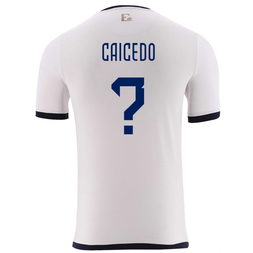 Danxen Mænd Ecuador Elian Caicedo #0 Hvid Udebane Spillertrøjer 24-26 Trøje T-Shirt