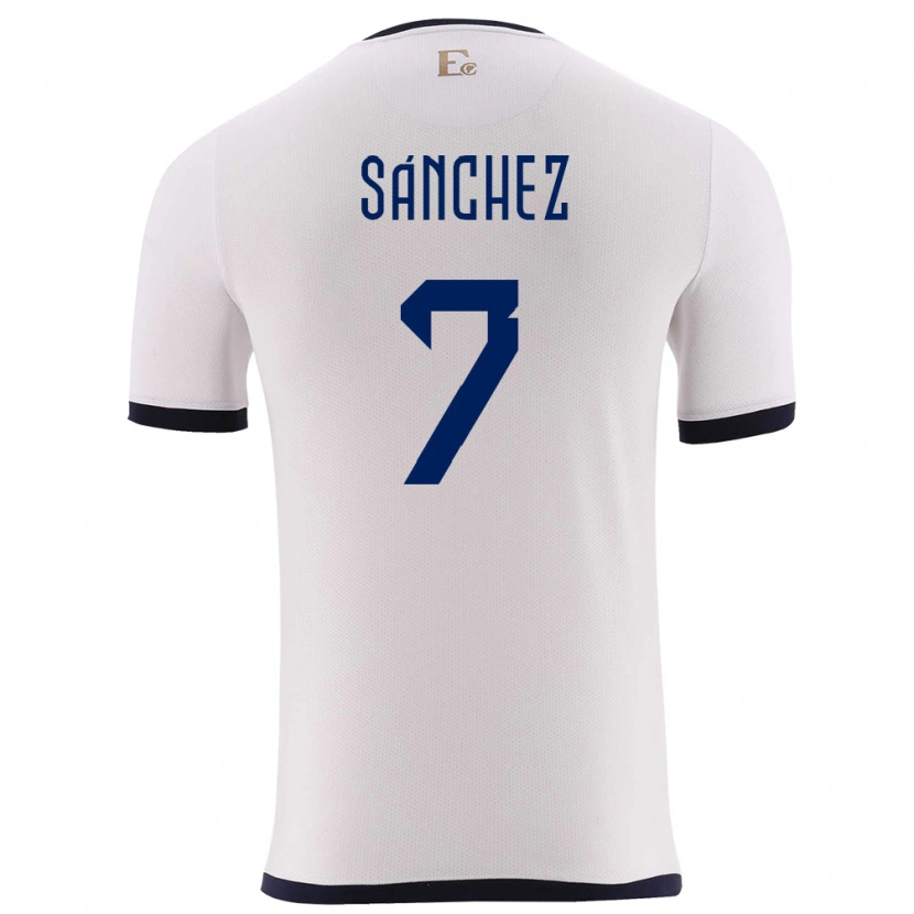 Danxen Mænd Ecuador Santiago Sánchez #7 Hvid Udebane Spillertrøjer 24-26 Trøje T-Shirt