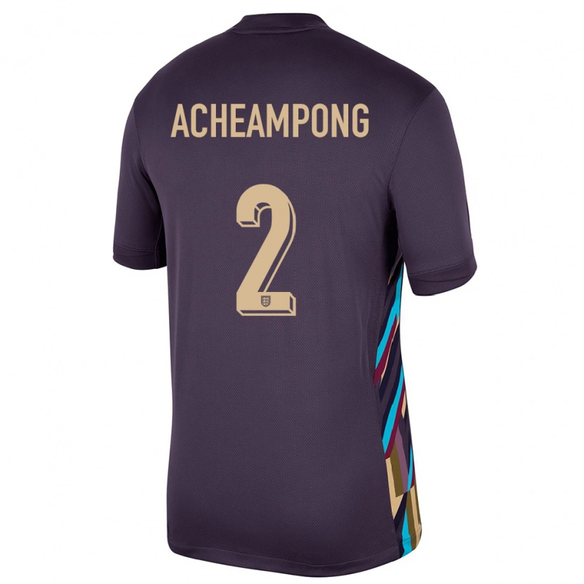 Danxen Mænd England Josh Acheampong #2 Mørk Rosin Udebane Spillertrøjer 24-26 Trøje T-Shirt