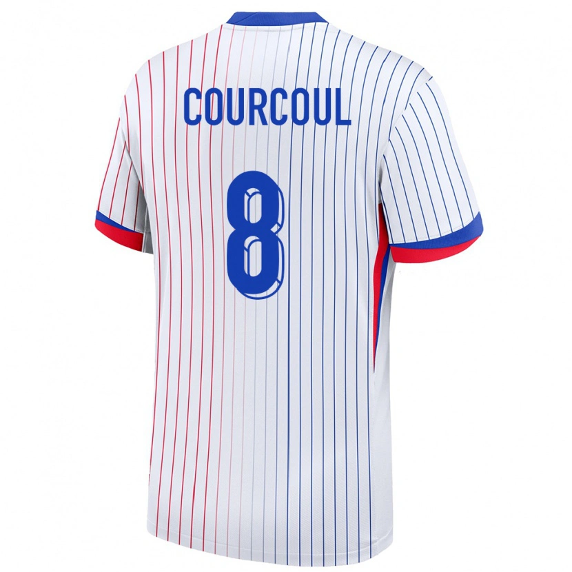 Danxen Mænd Frankrig Marius Courcoul #8 Hvid Udebane Spillertrøjer 24-26 Trøje T-Shirt