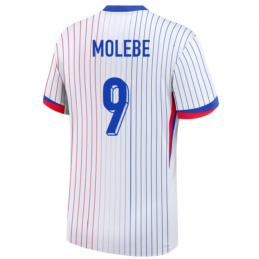 Danxen Mænd Frankrig Enzo Molebe #9 Hvid Udebane Spillertrøjer 24-26 Trøje T-Shirt