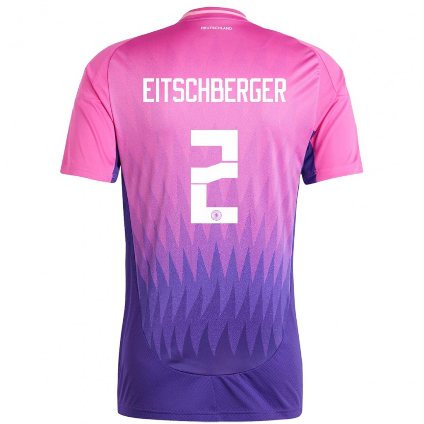 Danxen Mænd Tyskland Julian Eitschberger #2 Pink Lilla Udebane Spillertrøjer 24-26 Trøje T-Shirt