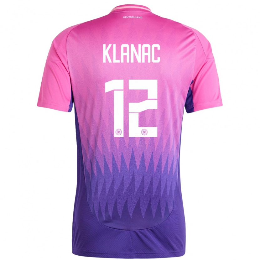 Danxen Mænd Tyskland Leon Klanac #12 Pink Lilla Udebane Spillertrøjer 24-26 Trøje T-Shirt