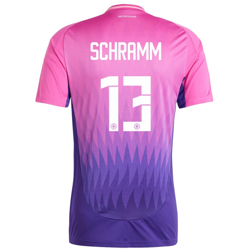 Danxen Mænd Tyskland Collin Schramm #13 Pink Lilla Udebane Spillertrøjer 24-26 Trøje T-Shirt