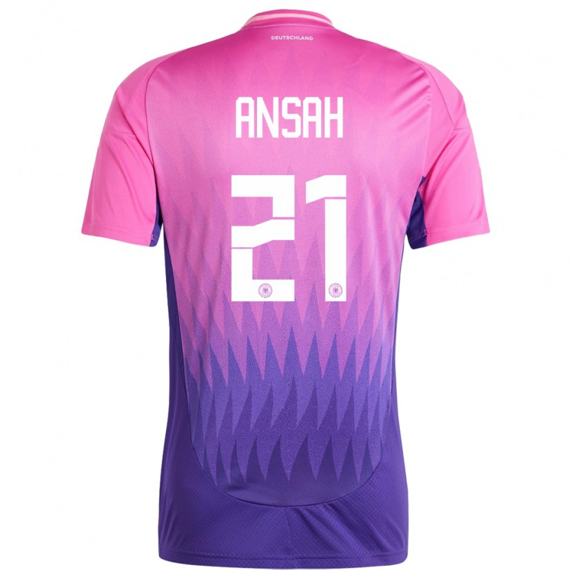Danxen Mænd Tyskland Ilyas Ansah #21 Pink Lilla Udebane Spillertrøjer 24-26 Trøje T-Shirt