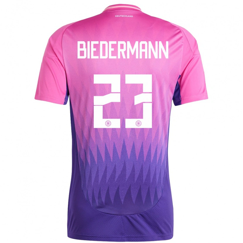 Danxen Mænd Tyskland Nico Biedermann #23 Pink Lilla Udebane Spillertrøjer 24-26 Trøje T-Shirt