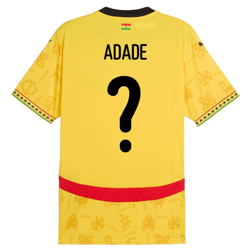 Danxen Mænd Ghana Ebenezer Adade #0 Gul Udebane Spillertrøjer 24-26 Trøje T-Shirt