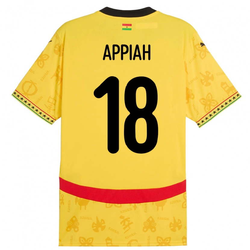 Danxen Mænd Ghana Veronica Appiah #18 Gul Udebane Spillertrøjer 24-26 Trøje T-Shirt