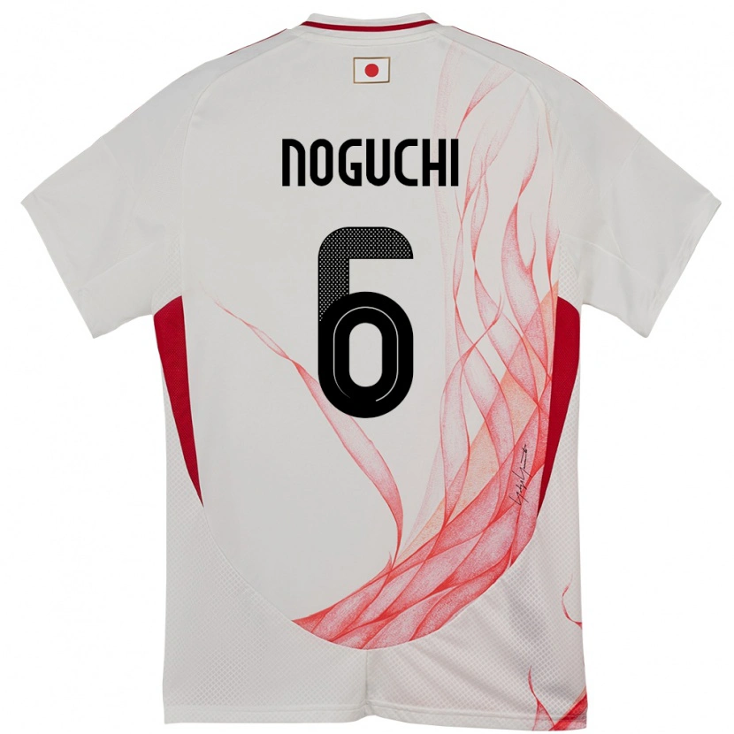 Danxen Mænd Japan Rento Noguchi #6 Hvid Udebane Spillertrøjer 24-26 Trøje T-Shirt