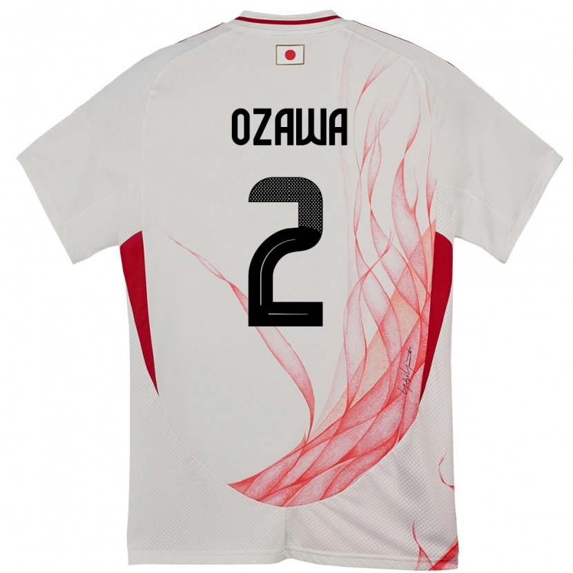 Danxen Mænd Japan Haruki Ozawa #2 Hvid Udebane Spillertrøjer 24-26 Trøje T-Shirt