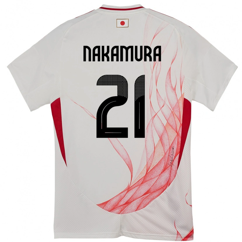 Danxen Mænd Japan Jiro Nakamura #21 Hvid Udebane Spillertrøjer 24-26 Trøje T-Shirt